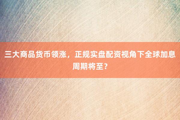 三大商品货币领涨，正规实盘配资视角下全球加息周期将至？