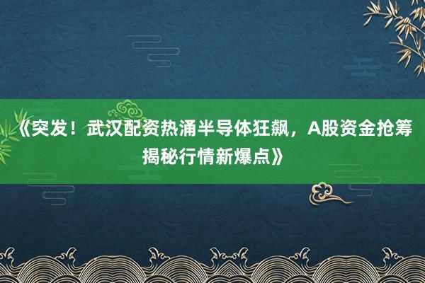 《突发！武汉配资热涌半导体狂飙，A股资金抢筹揭秘行情新爆点》